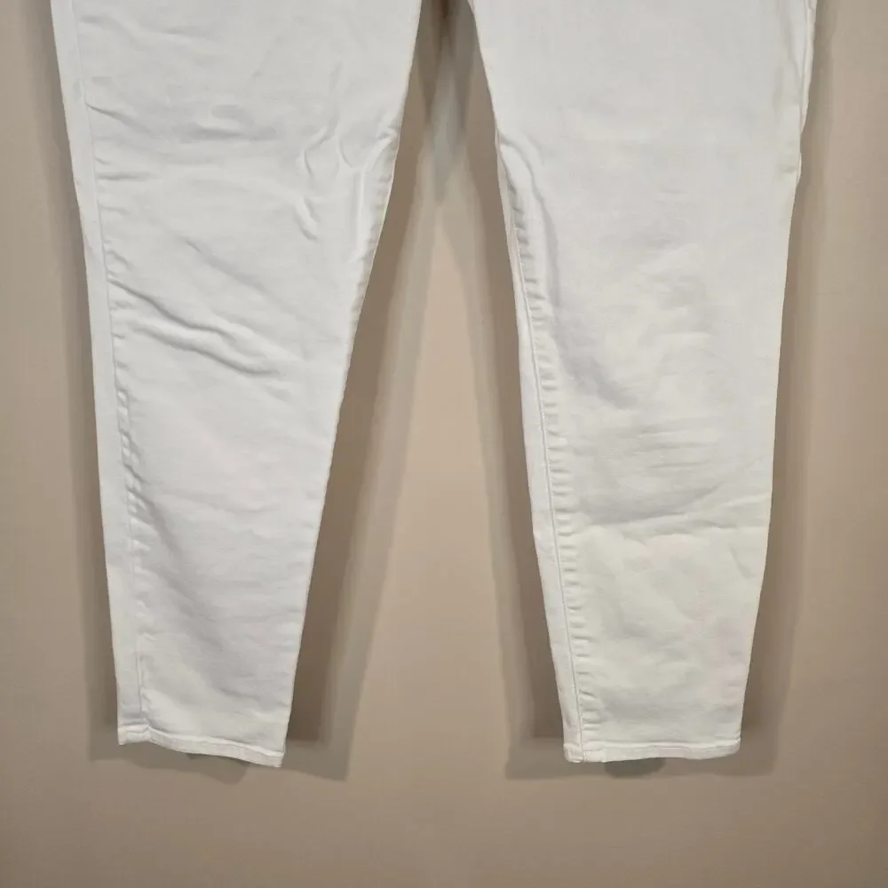 Women's Lucky Brand Ava Crop White Denim Jeans | Size 10/30
